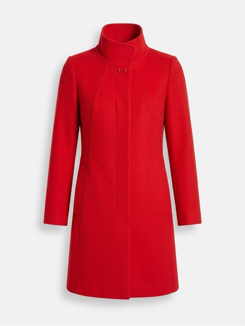 Cinzia Rocca Due Red Stand-Collar Trench Coat